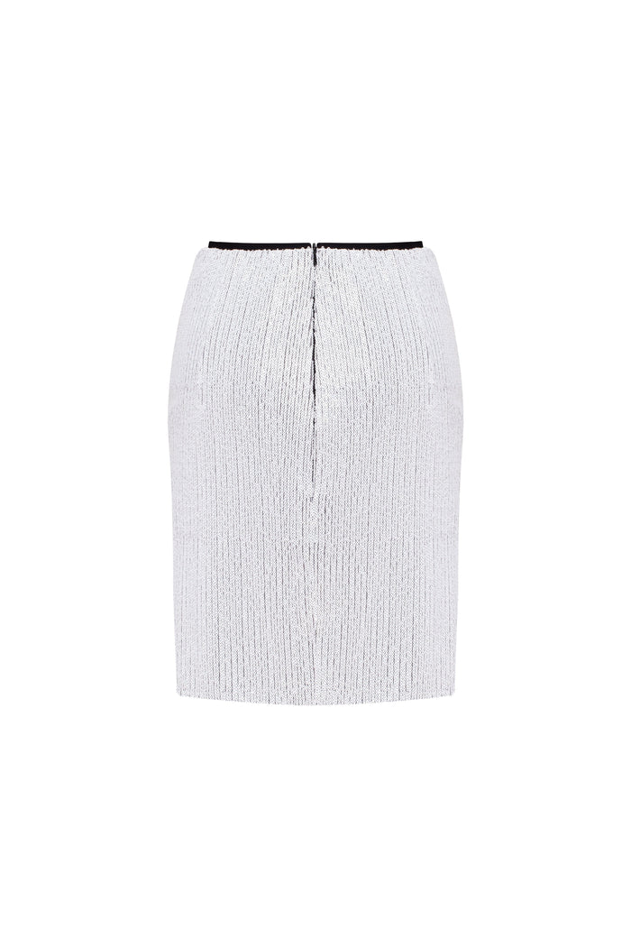 White sequined wrapped mini skirt, Midnight Walk