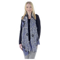 Womens Sheer Summer Scarf Black Lilac Begonia